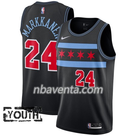 Camiseta Niños Chicago Bulls Lauri Markkanen 24 2018-19 Nike City Edition Negro Swingman